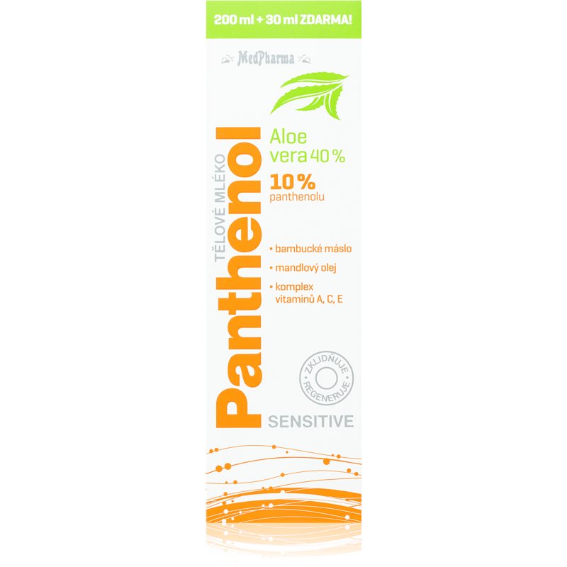 MedPharma Panthenol 10 percent Sensitive intenzívne hydratačné telové mlieko s regeneračným účinkom 230 ml