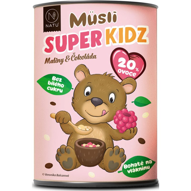 NATU Můsli Super Kidz Maliny  čokoláda müsli pre deti 300 g