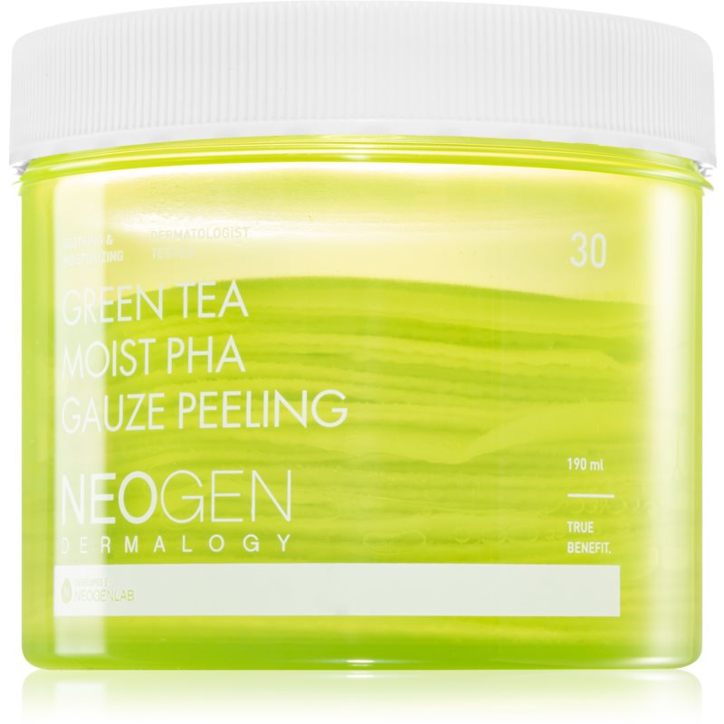 Neogen Dermalogy Clean Beauty Gauze Peeling Green Tea Moist PHA peelingové pleťové tampóny s hydratačným účinkom 30 ks