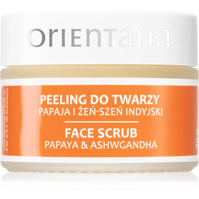 Orientana Papaya  Ashwagandha Face Scrub hydratačná pleťová maska 50 g