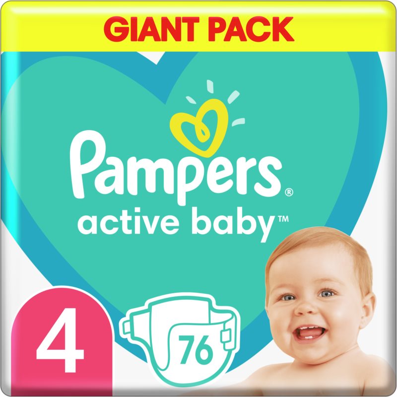Pampers Active Baby Size 4 jednorazové plienky 9-14 kg 76 ks