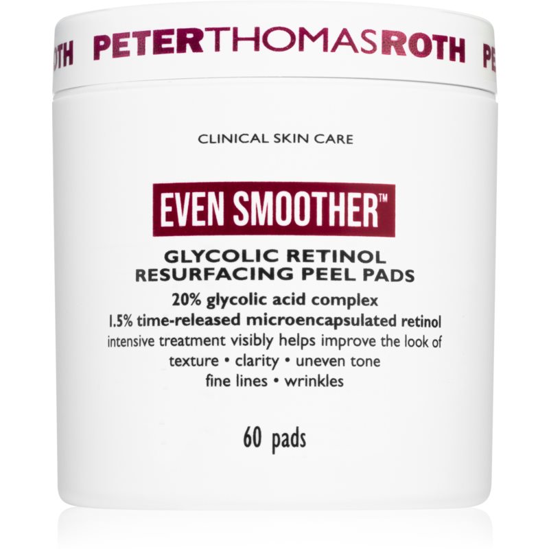 Peter Thomas Roth Even Smoother Glycolic Retinol Resurfacing Peel Pads peelingové pleťové tampóny na noc 1 cps