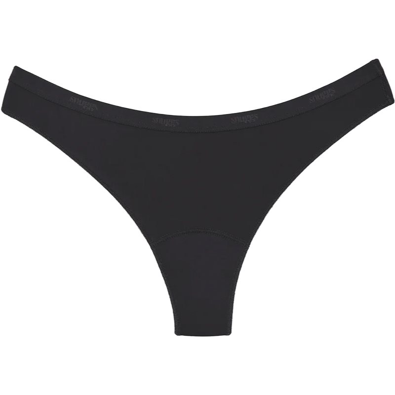 Snuggs Period Underwear Brazilian: Light Flow Black látkové menštruačné nohavičky pre slabú menštruáciu veľkosť XS Black 1 ks