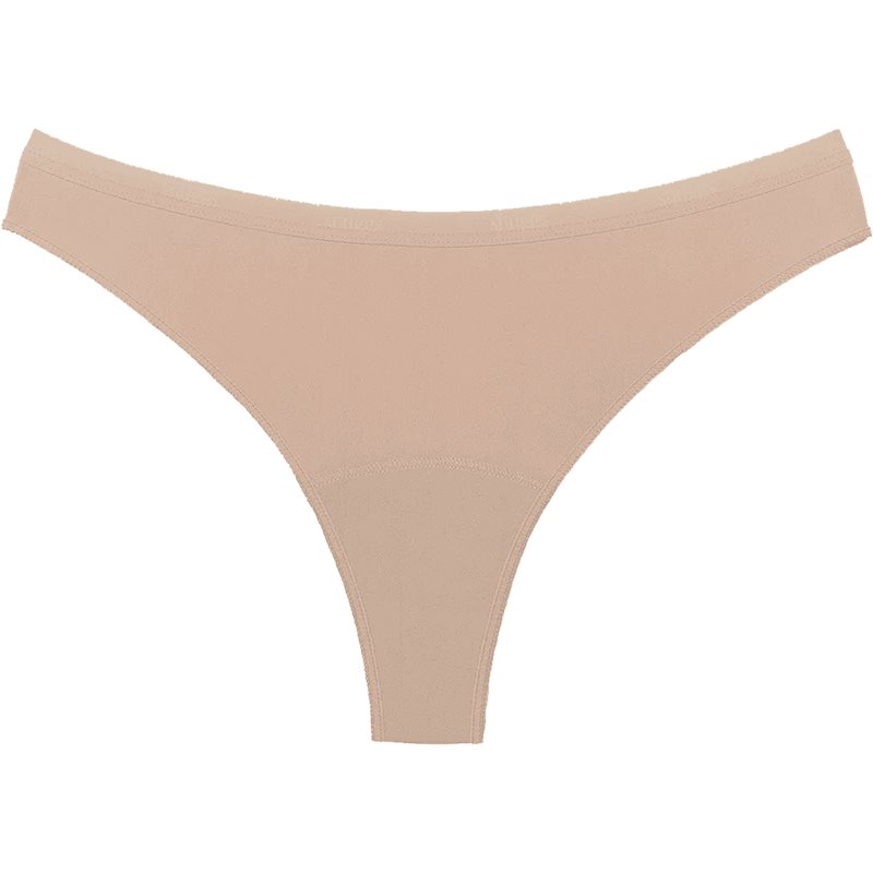 Snuggs Period Underwear Brazilian Light Tencel™ Lyocell Beige látkové menštruačné nohavičky pre slabú menštruáciu veľkosť XS 1 ks