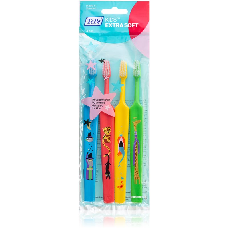 TePe Kids Extra Soft zubné kefky pre deti extra soft 4 ks 4 ks