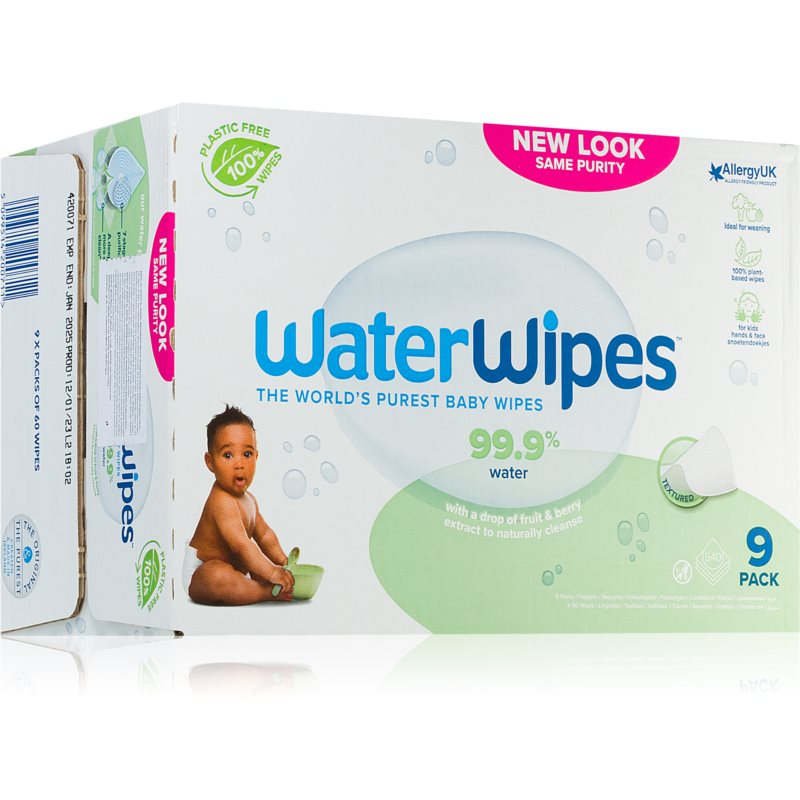 Water Wipes Baby Wipes Sopaberry 9 Pack detské jemné vlhčené obrúsky 9x60 ks