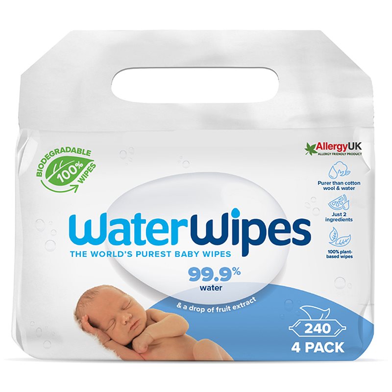 Water Wipes Baby Wipes 4 Pack detské jemné vlhčené obrúsky 4x60 ks