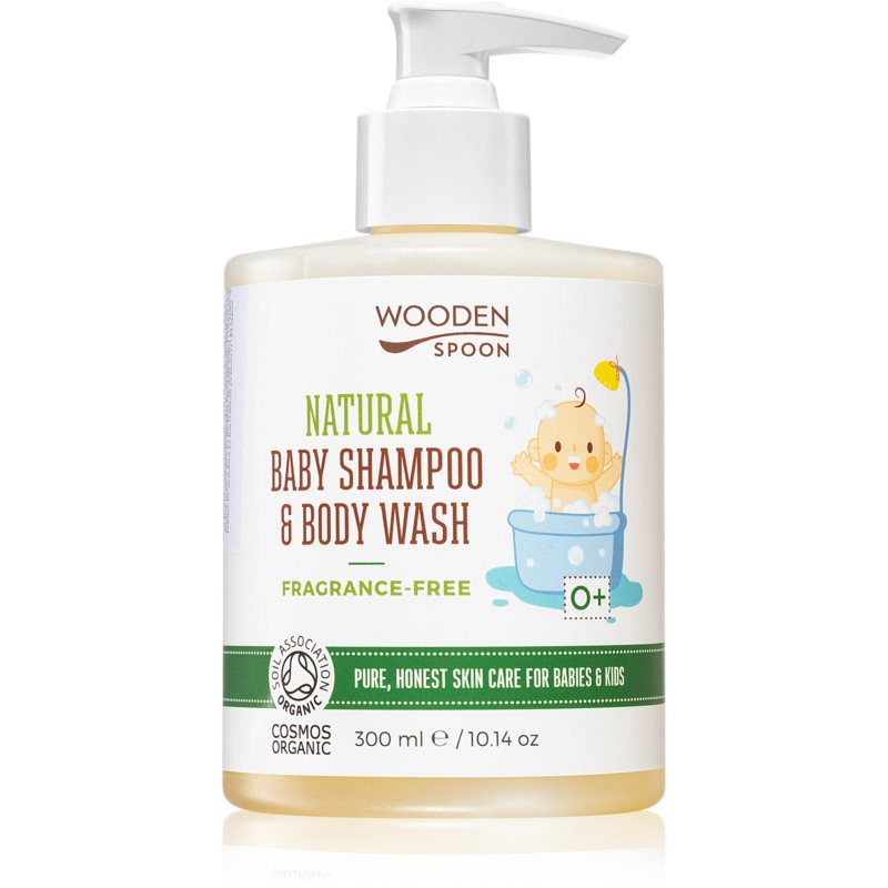 WoodenSpoon Natural šampón a sprchový gél pre deti bez parfumácie 300 ml