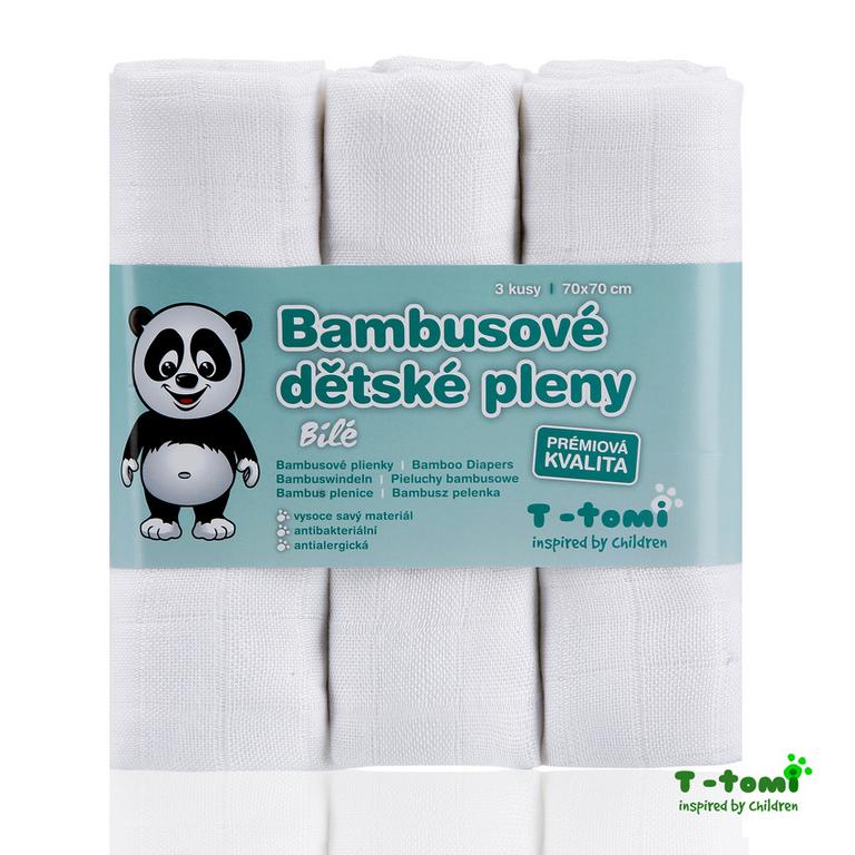T-tomi Bambusové BIO plienky, biele