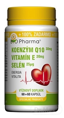 BIO Pharma Koenzým Q10 30mg  Vit.E 20mg  Selén 25μg