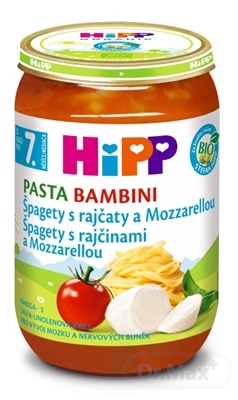 HiPP Príkrm Špagety s rajčinami a mozzarellou