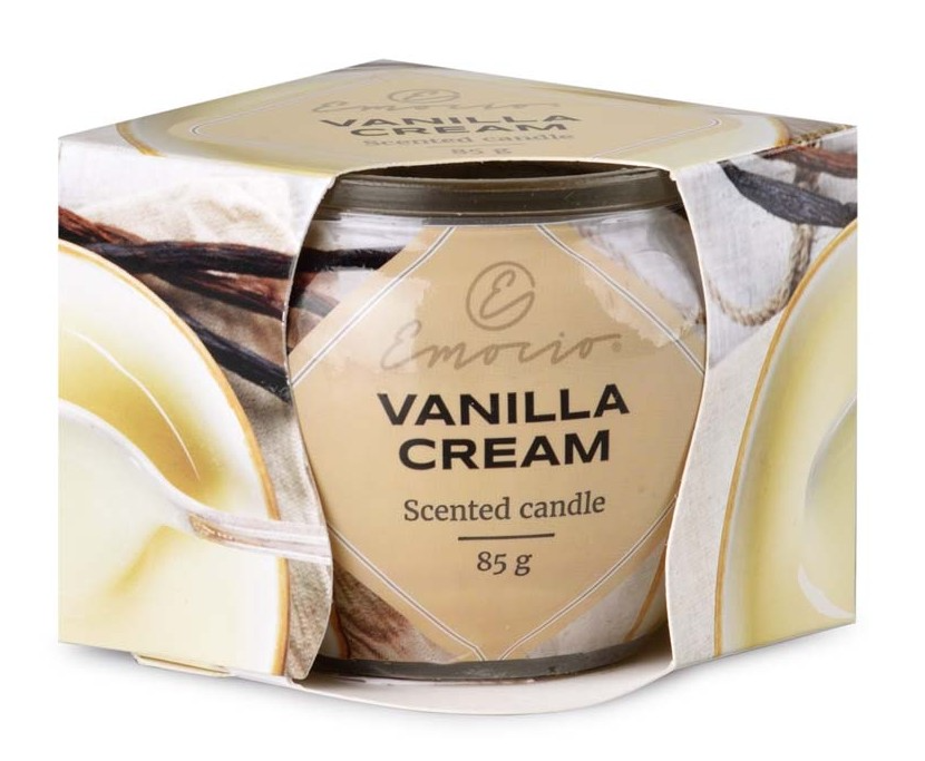 Emocio Sklo Dekor 70x62 mm Vanilla Cream, vonná svíčka