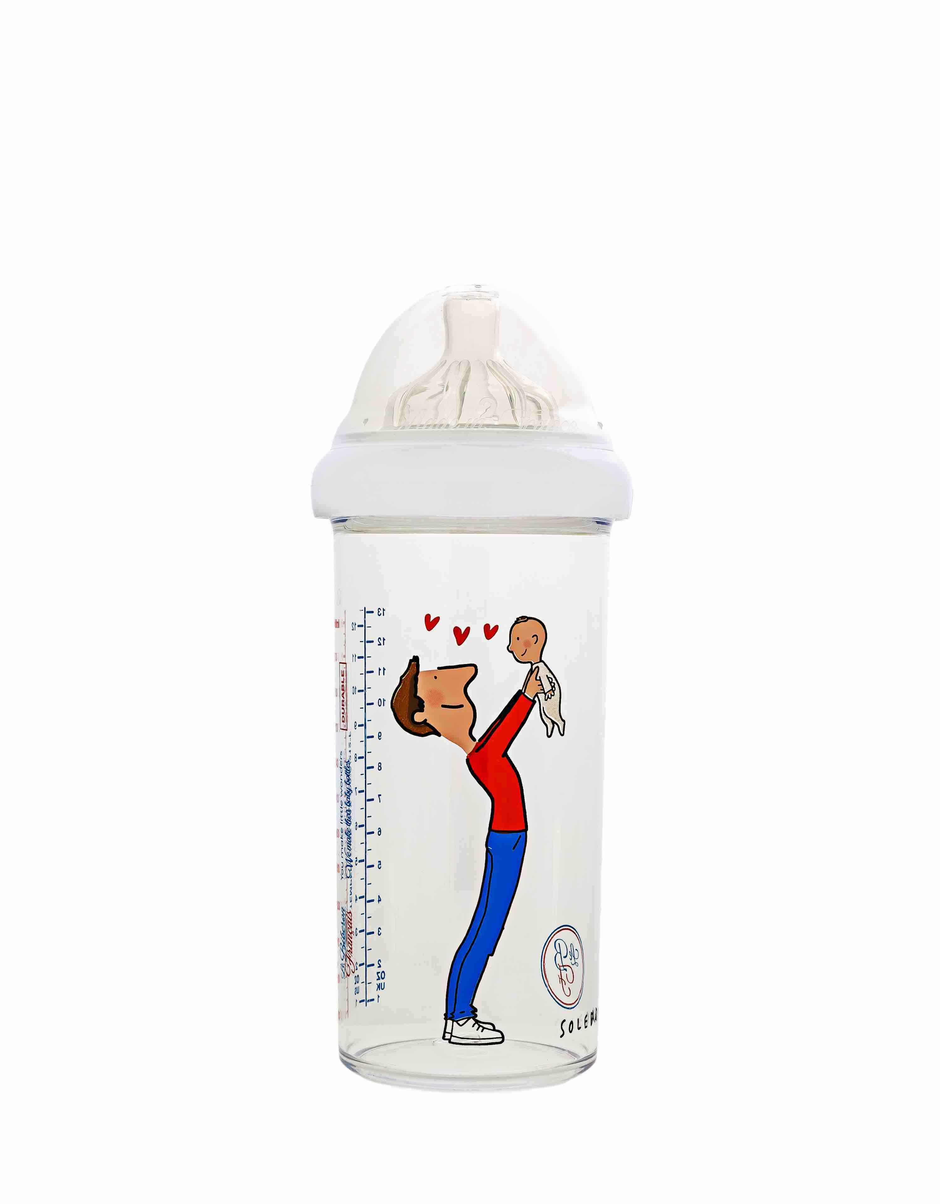 LE BIBERON FRANCAIS Dojčenská fľaša PAPA BEBÉ, 360 ml, 6m