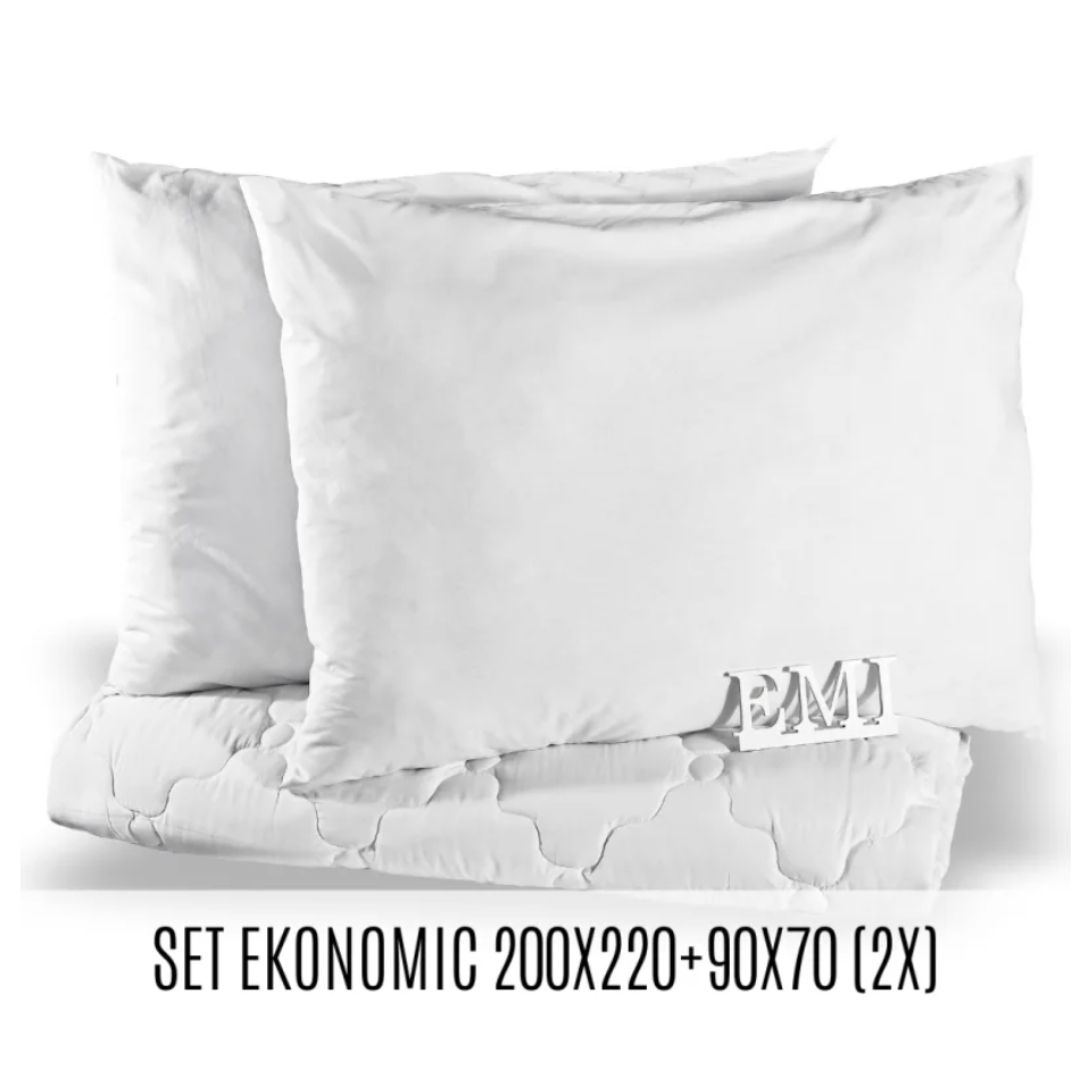 EMI Set manželskej prikrývky a vankúšov Ekonomic 220x200  90x70 (2x)