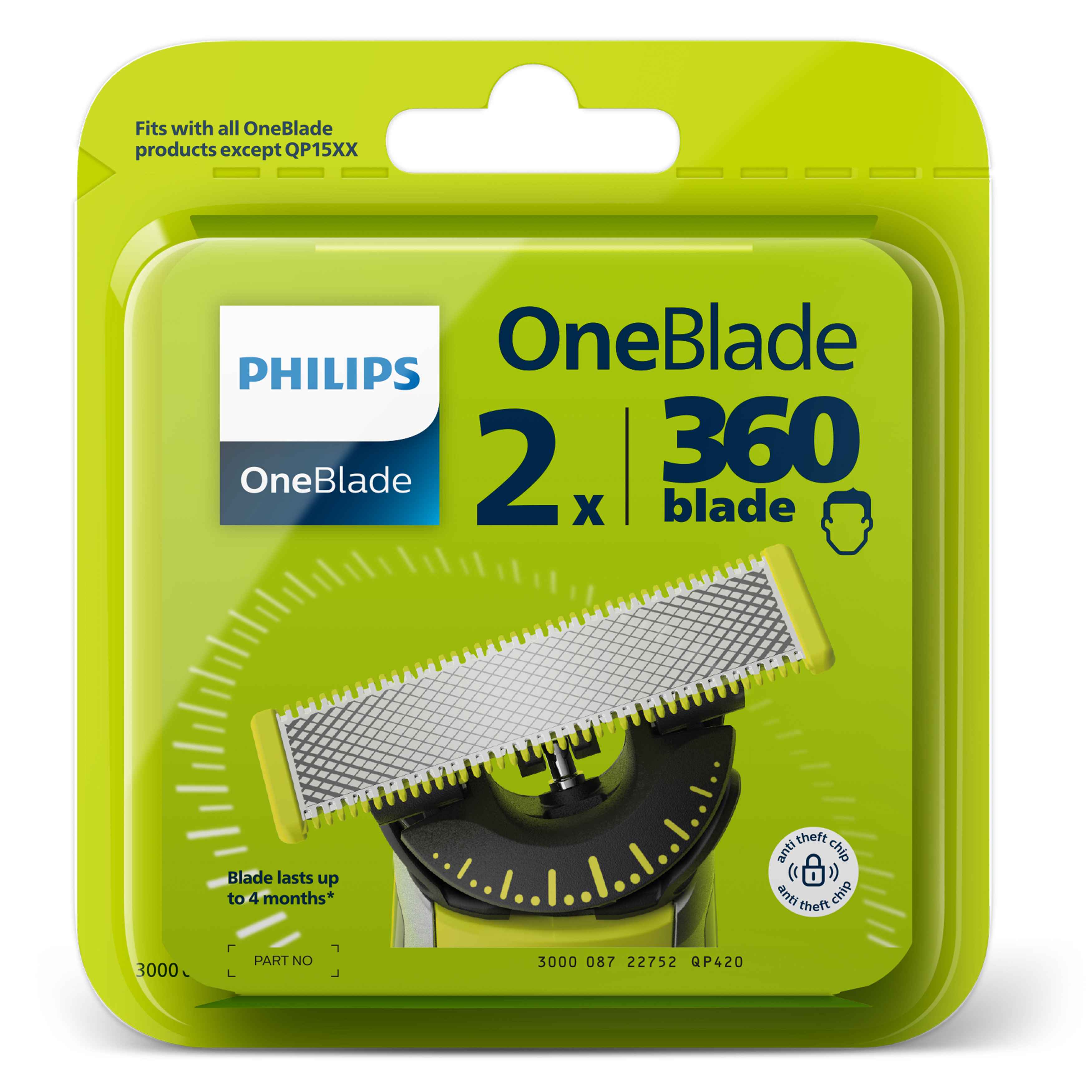 Philips Výmenné čepele OneBlade QP42050 360