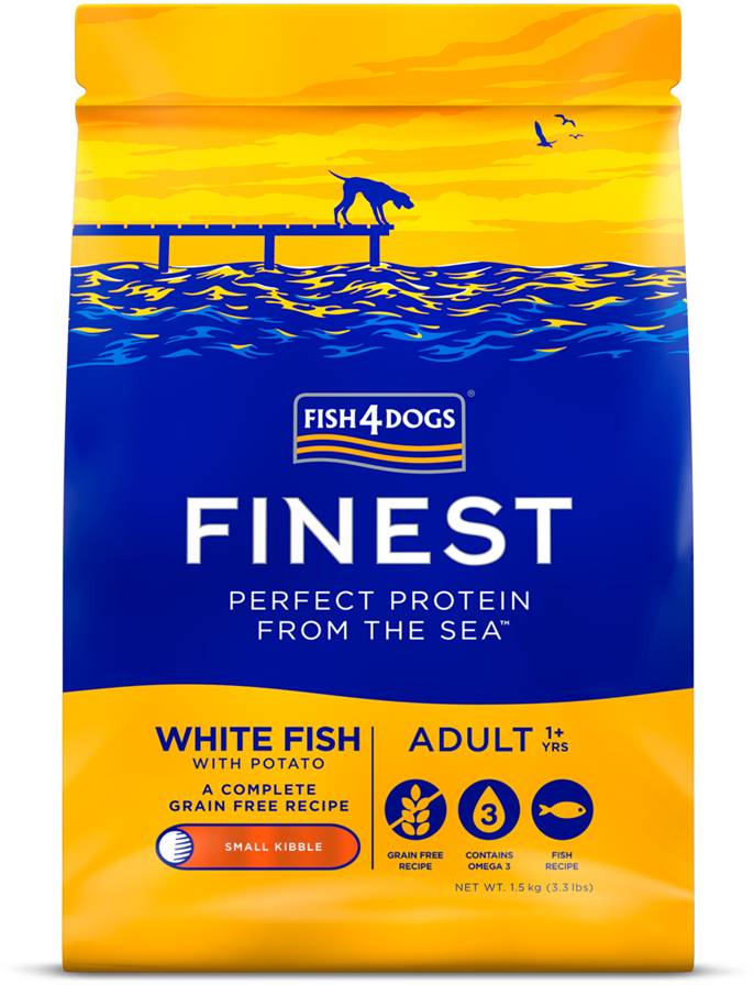 FISH4DOGS Granule malé pre dospelých psy Finest biela ryba so zemiakmi 1,5kg, 1