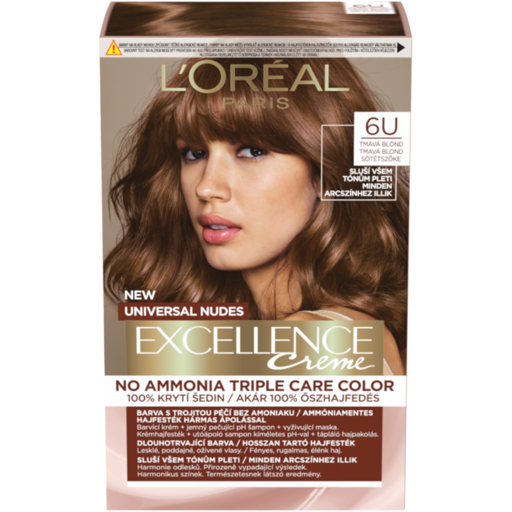 LOréal Paris Excellence Creme Universal Nudes permanentná farba na vlasy 6U Tmavá blond