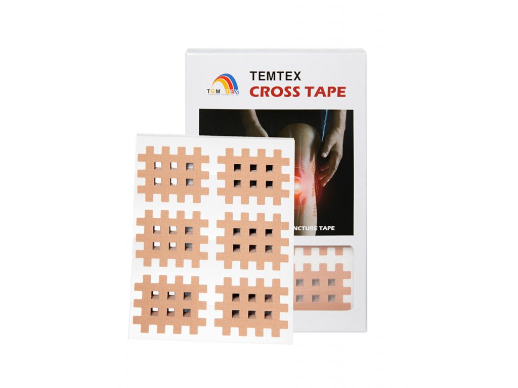 Temtex Cross tape, béžový 3,6 x 2,8 cm – 120 ks