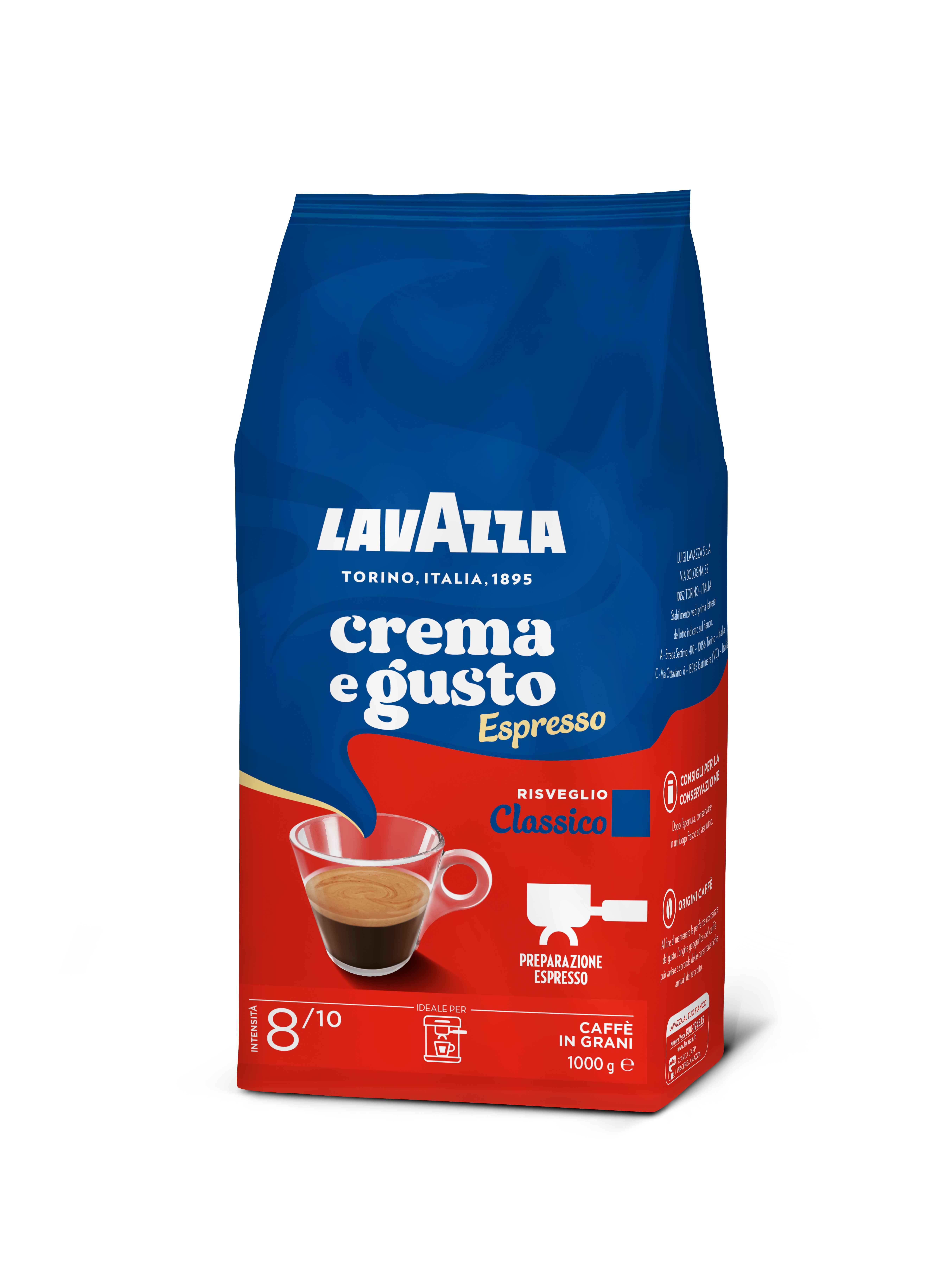 Lavazza Espresso Crema e Gusto 1kg, zrnková káva