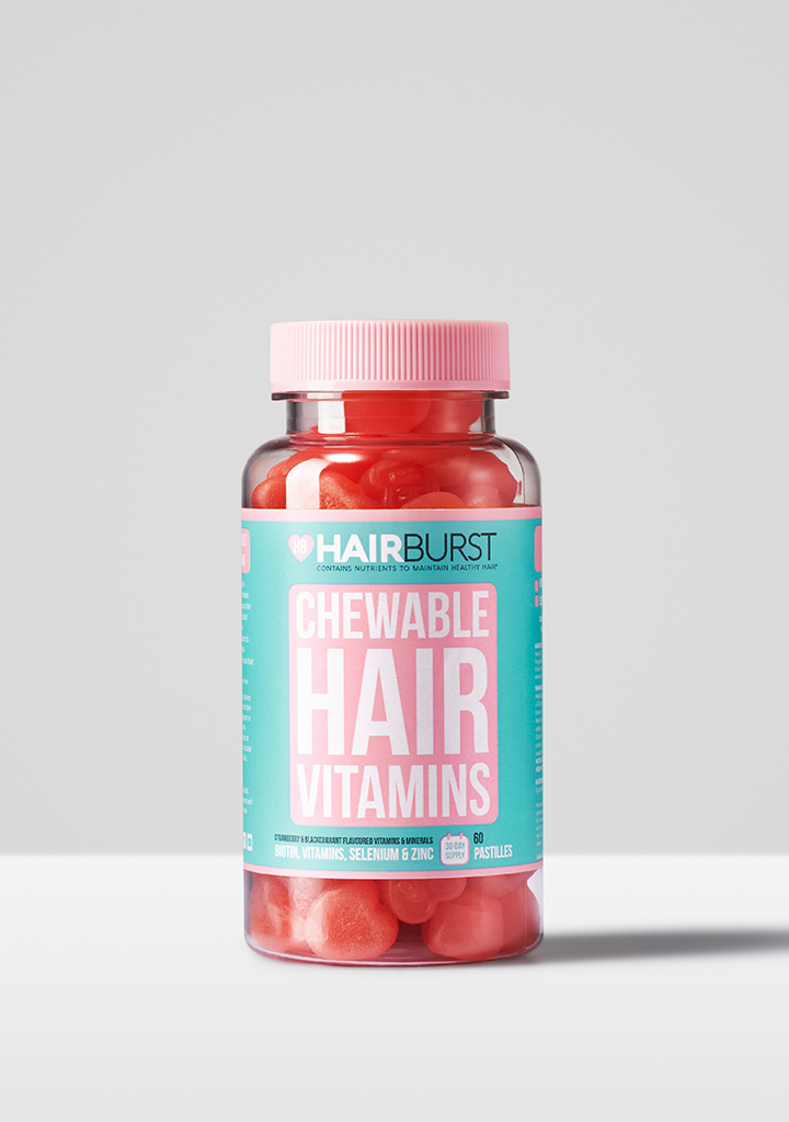 HAIRBURST žuvacie gumené vlasové vitamíny v tvare srdiečka
