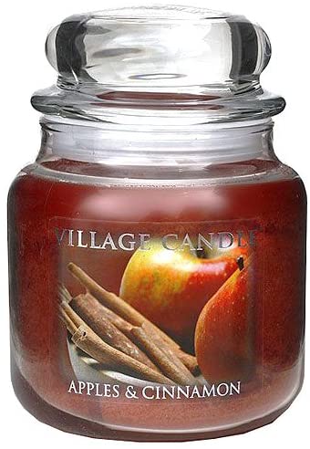 Village Candle Vonná sviečka v skle - Apples  Cinnamon - Jablko a škorica, stredné