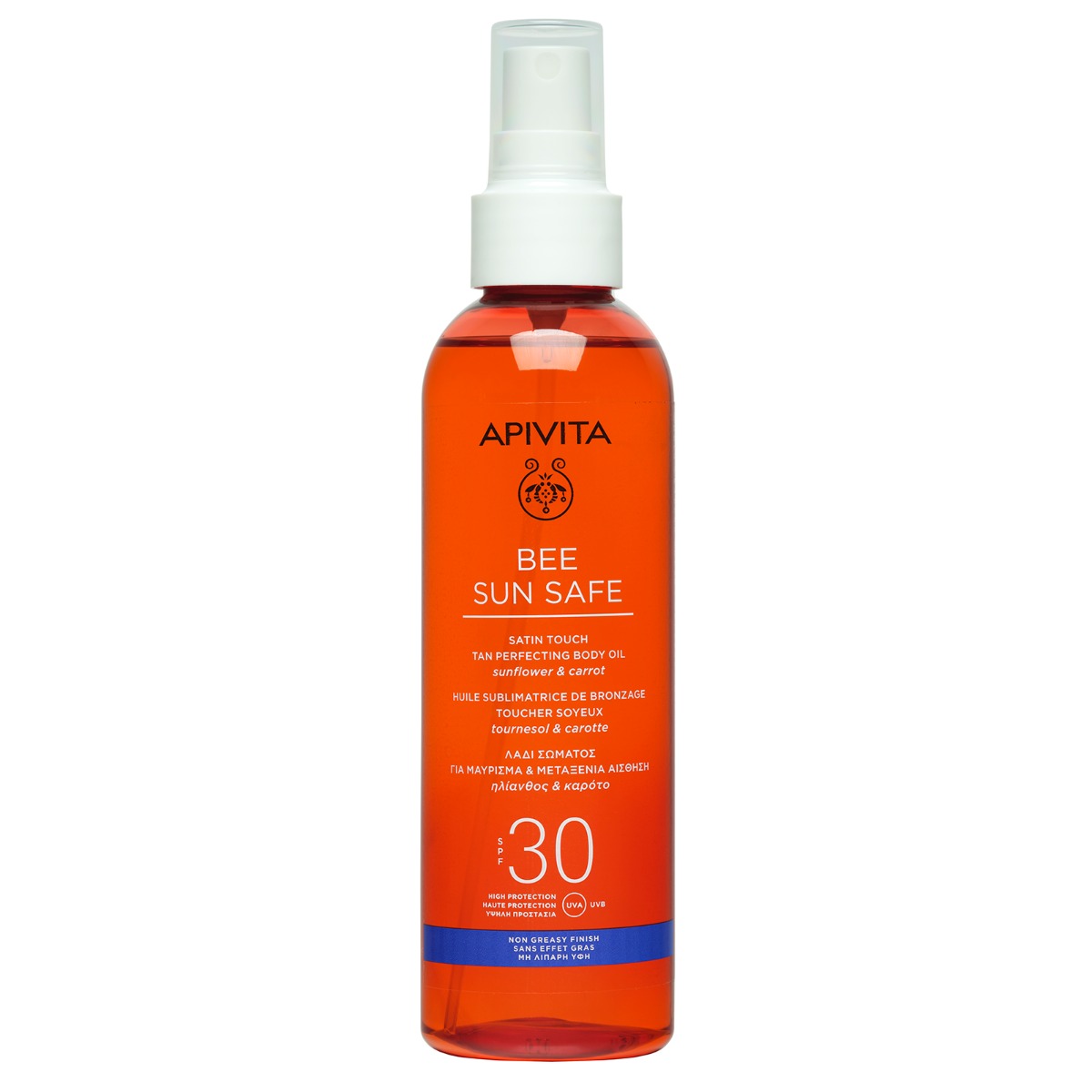 APIVITA Bee Sun Safe Satin Touch Tan Perfecting Body Oil SPF 30, 200ml