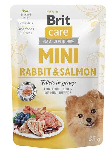 Brit Kapsička Care Mini RabbitSalmon Fillets In Gravy 85g