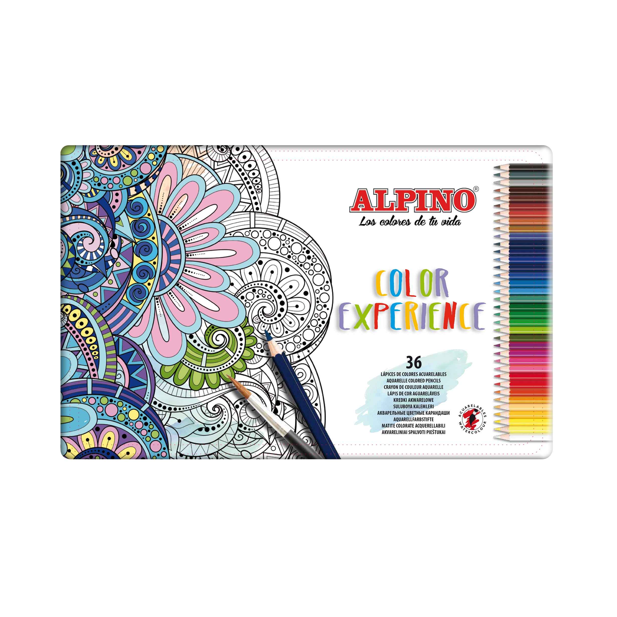 ALPINO Kovová škatuľka 36 farebných ceruziek Premium Color