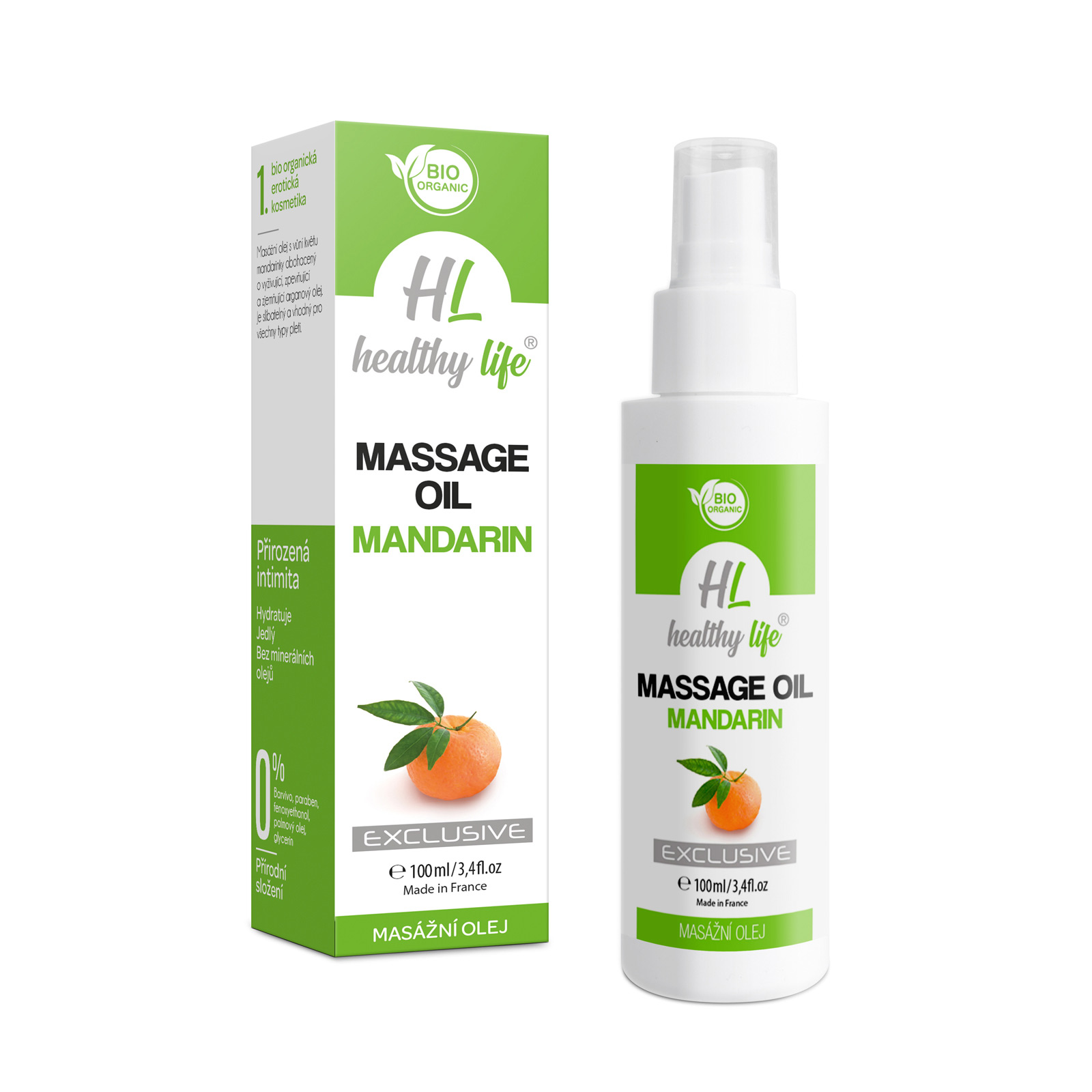 Healthy Life Masážny olej - Mandarin