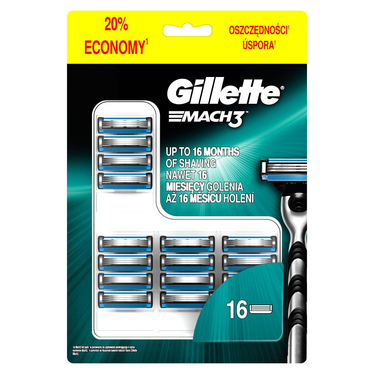 Gillette Mach3 Náhradné hlavice 16ks