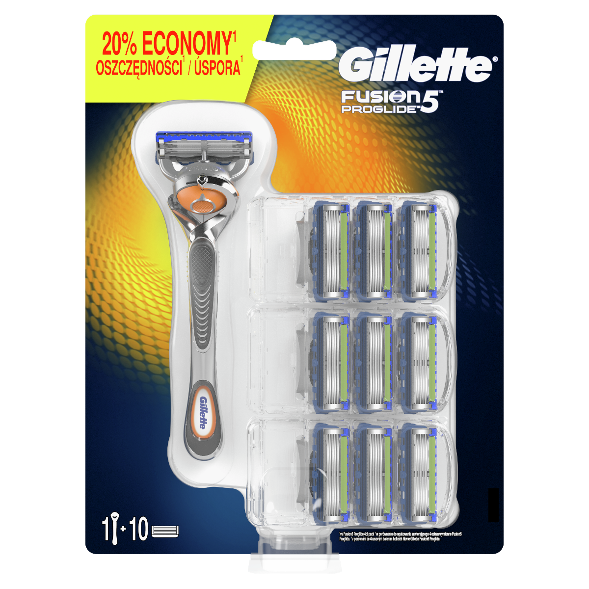 Gillette Fusion Proglide Strojček  10 hlavíc