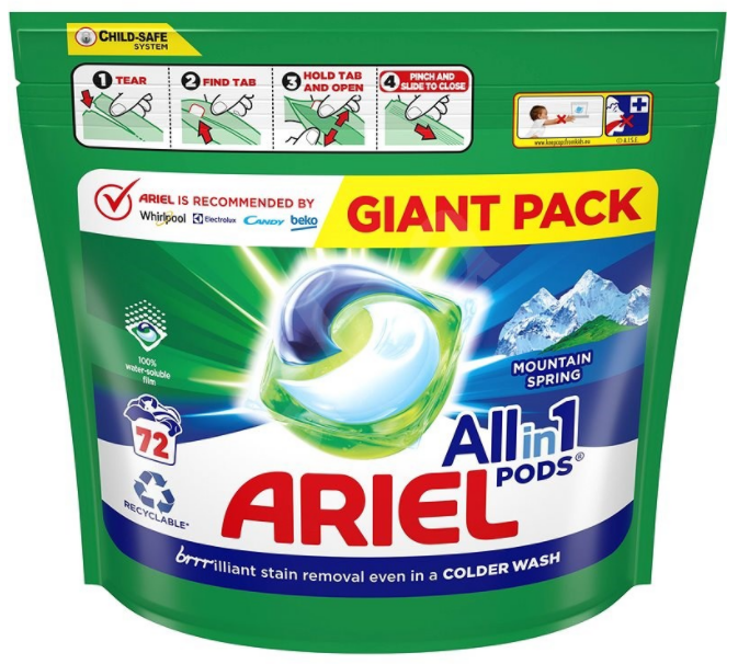 Ariel All-in-1 Mountain Spring gélové kapsuly na pranie