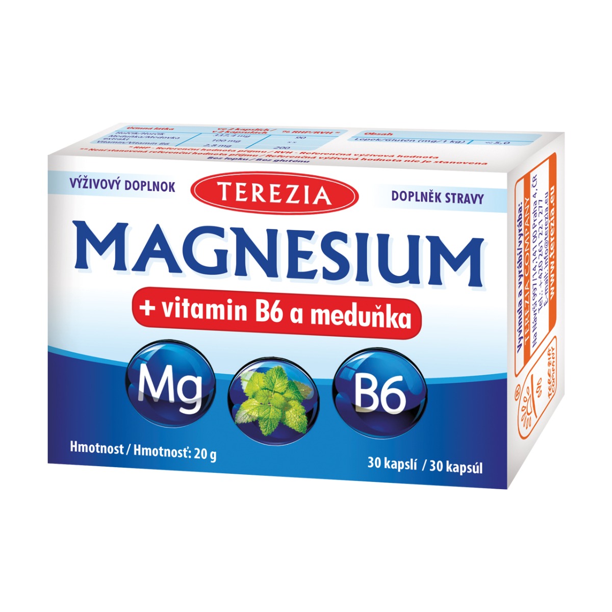 TEREZIA MAGNESIUM  vitamin B6 a meduňka