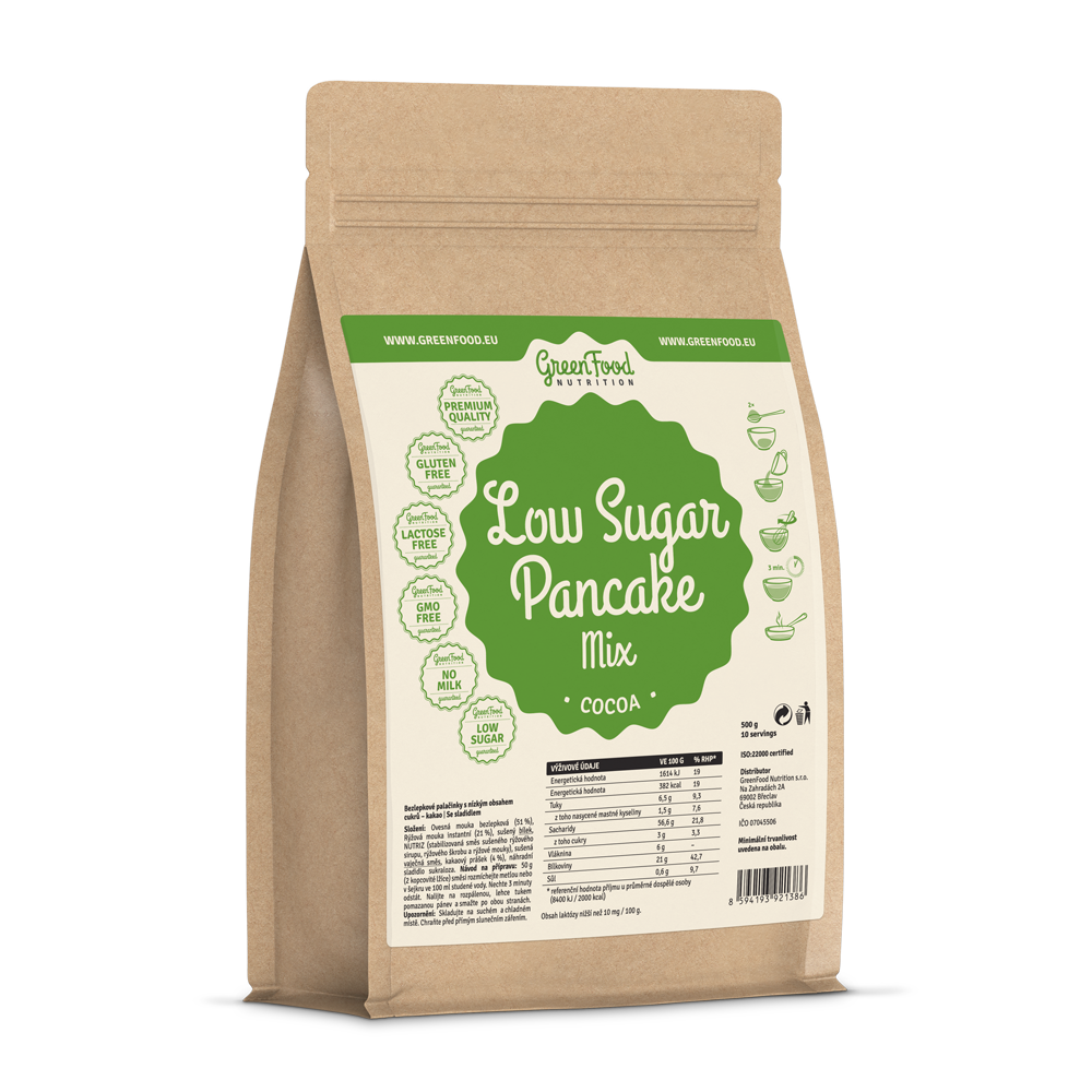 GreenFood Nutrition Low Sugar Pancake Cocoa 500g