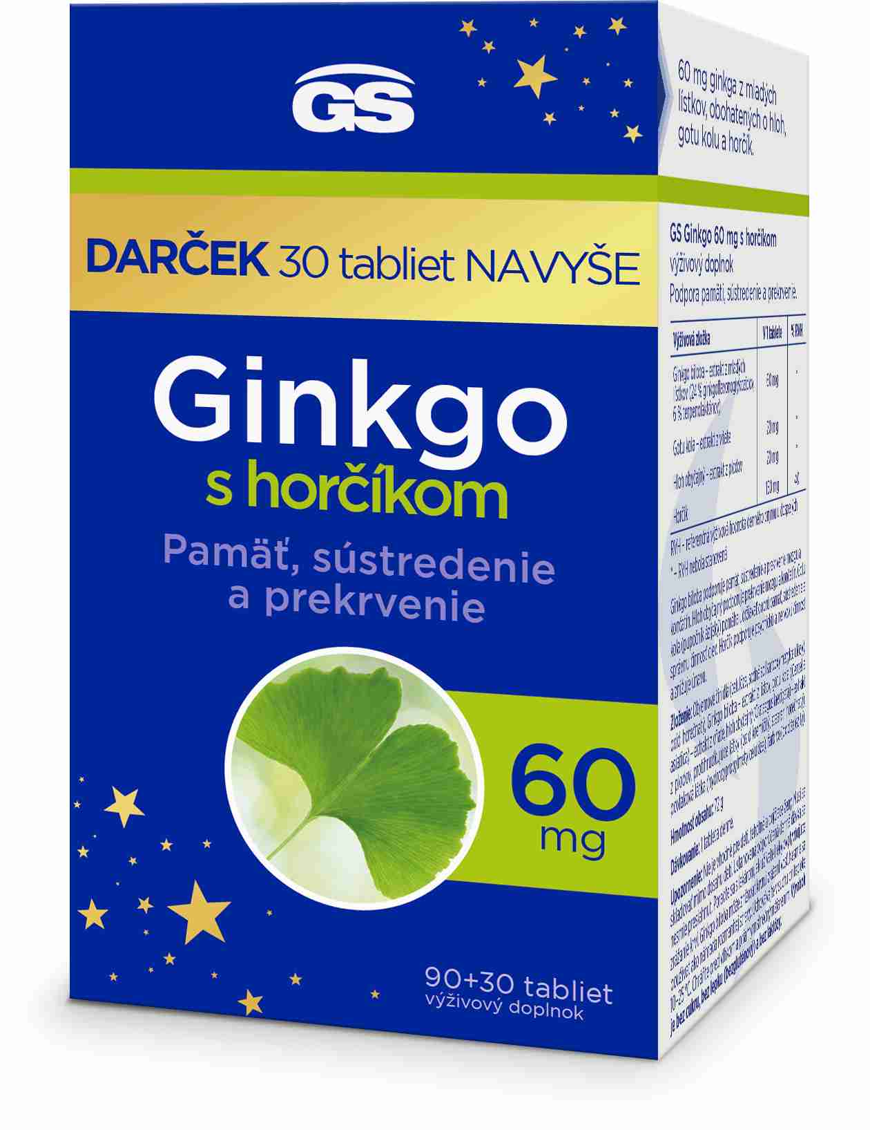 GS Ginkgo 60 mg s horčíkom. 9030 darček