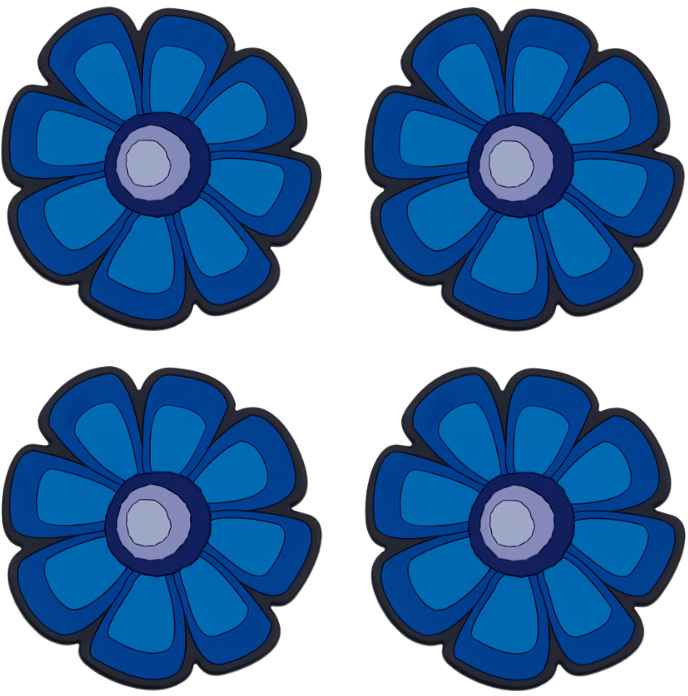 Podtácka - sada 4ks 1100051 cca 10x10cm kvet modrý