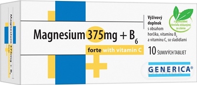 GENERICA Magnesium 375 mg  B6 forte s vitamínom C