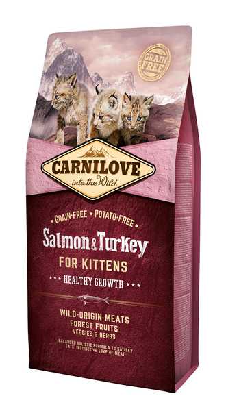 Carnilove Cat Grain Free SalmonTurkey Kittens Healthy Growth 6kg
