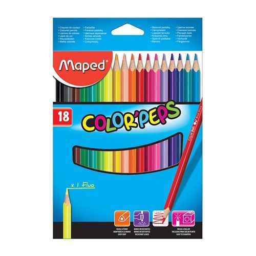 MAPED Ceruzky farebné 2,9 mm, balenie 18 farieb