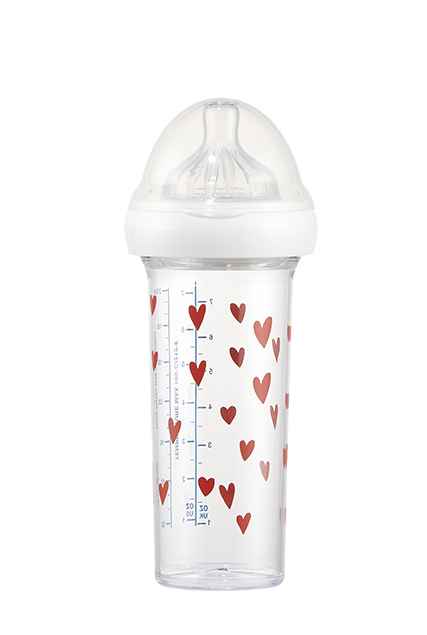 LE BIBERON FRANCAIS Dojčenská fľaša HEARTS, 210 ml, 0m