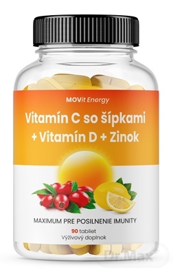 MOVit Vitamín C 1200 mg so šípkami  D  Zinok