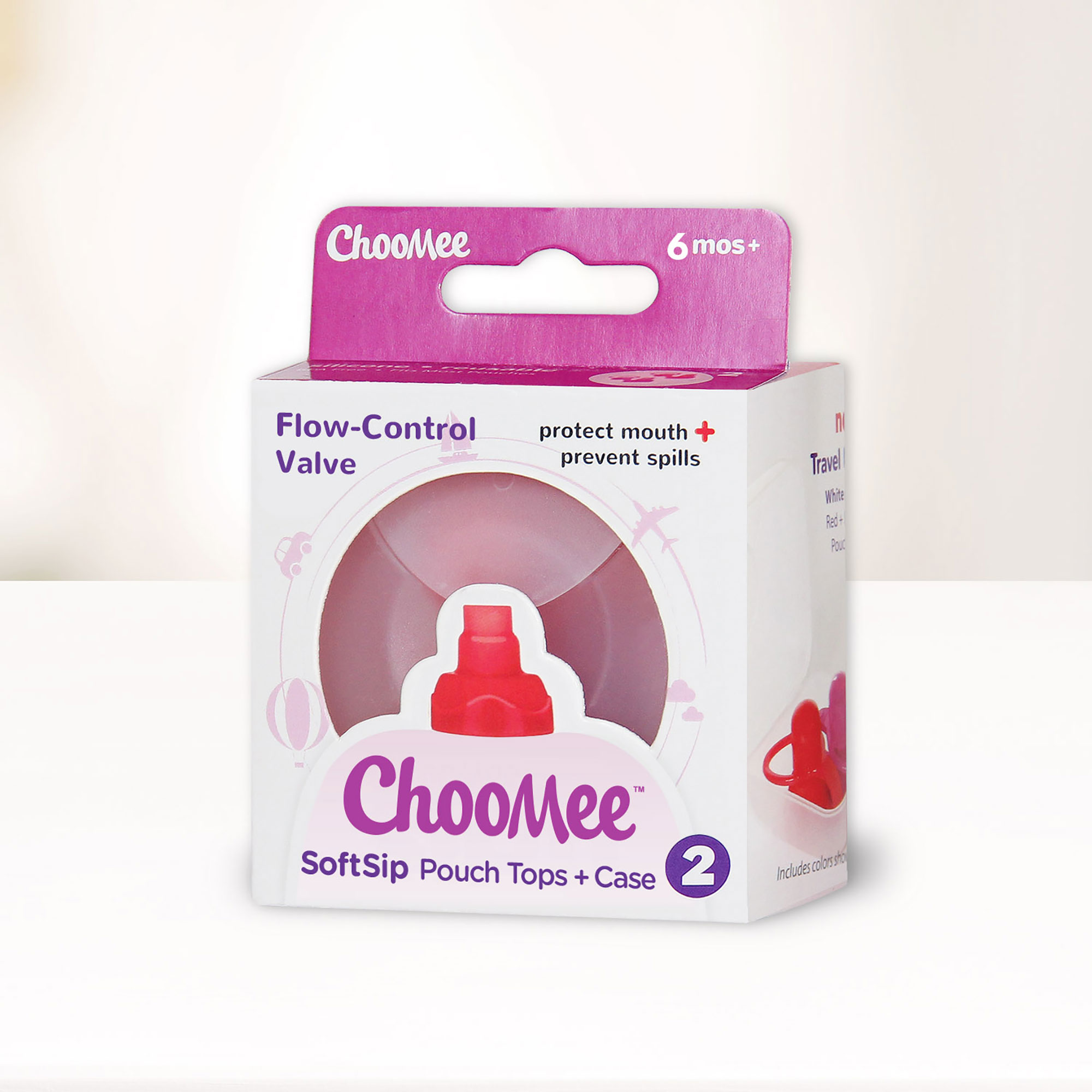ChooMee SoftSip náustky na kapsičku 2ks v puzdre - Red  Purple