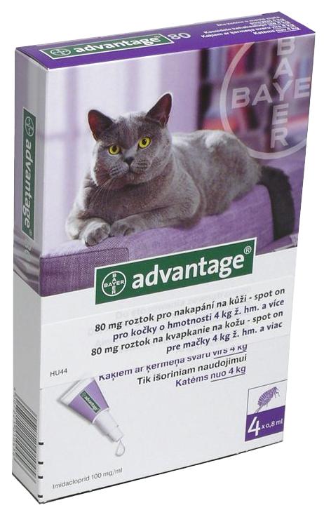 Advantage S.O. Antiparazitikum Mačka 4kg Fialovy 4×08ml