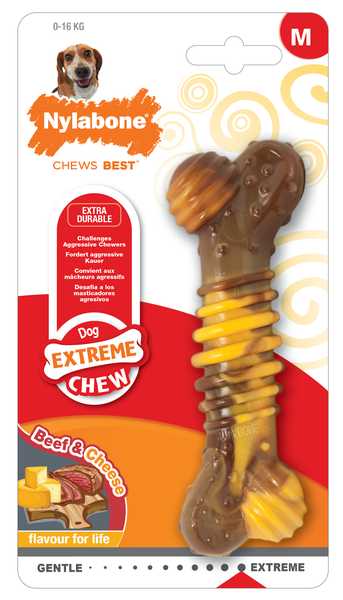 Nylabone Healthy Edibles Extreme Chew Texture Bone SteakCheese M