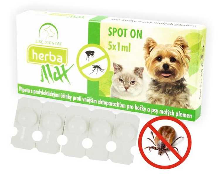 Herba Max Spot-On pre Mačky A Psy Malých Plemien 5x1ml