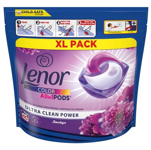 Lenor All-in-1 PODS Pracie Kapsuly, 40 Praní, Amethyst  Floral Bouquet