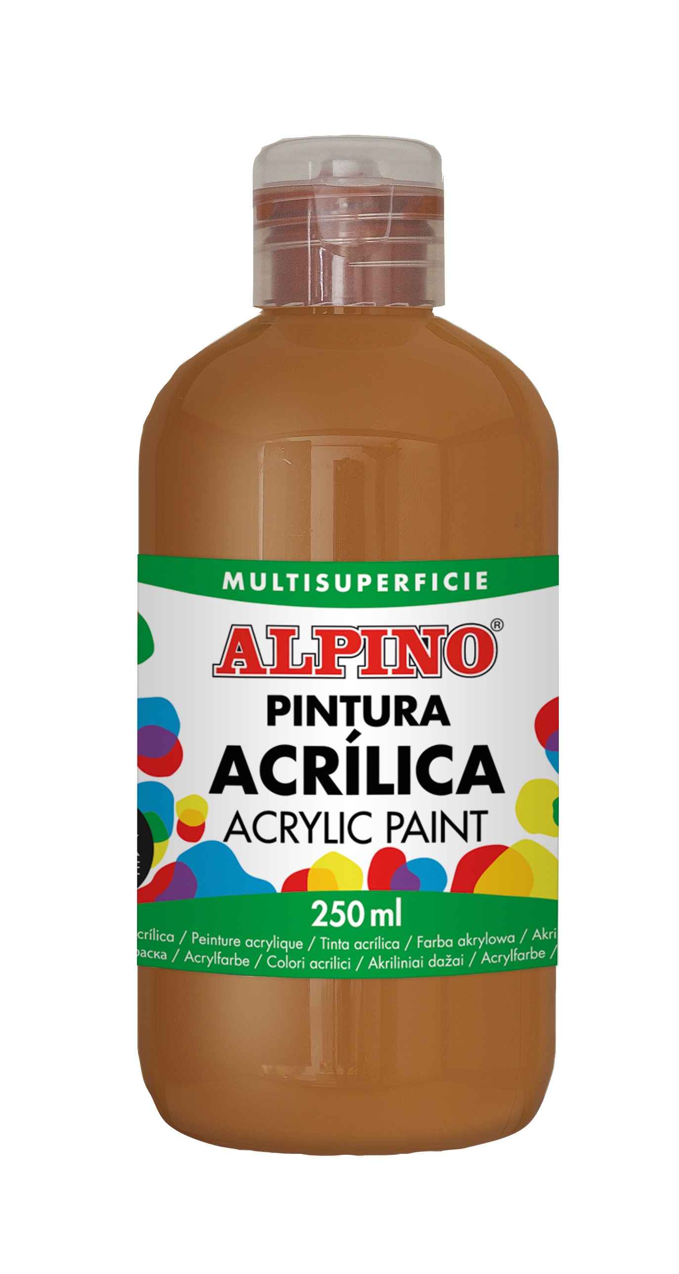 ALPINO Fľaša akrylové farby do školy - Hnedá