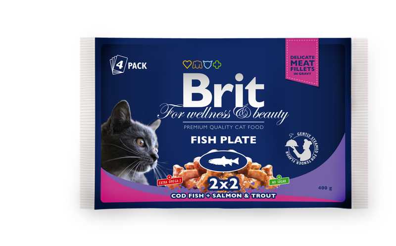 Brit Kapsička Cat Prem Pouches Rybacie Variácie 4×100g