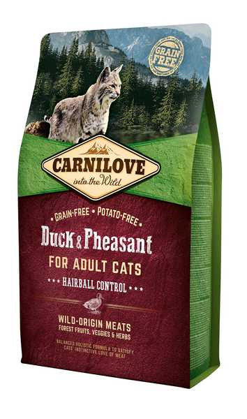 Carnilove Cat Grain Free DuckPheasant Adult Hairball Control 2kg