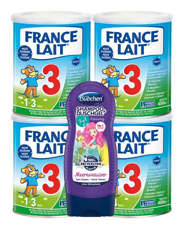France Lait 3 mliečna výživa na podporu rastu pre malé deti od 1 roka  Bübchen Kids Malá morská panna